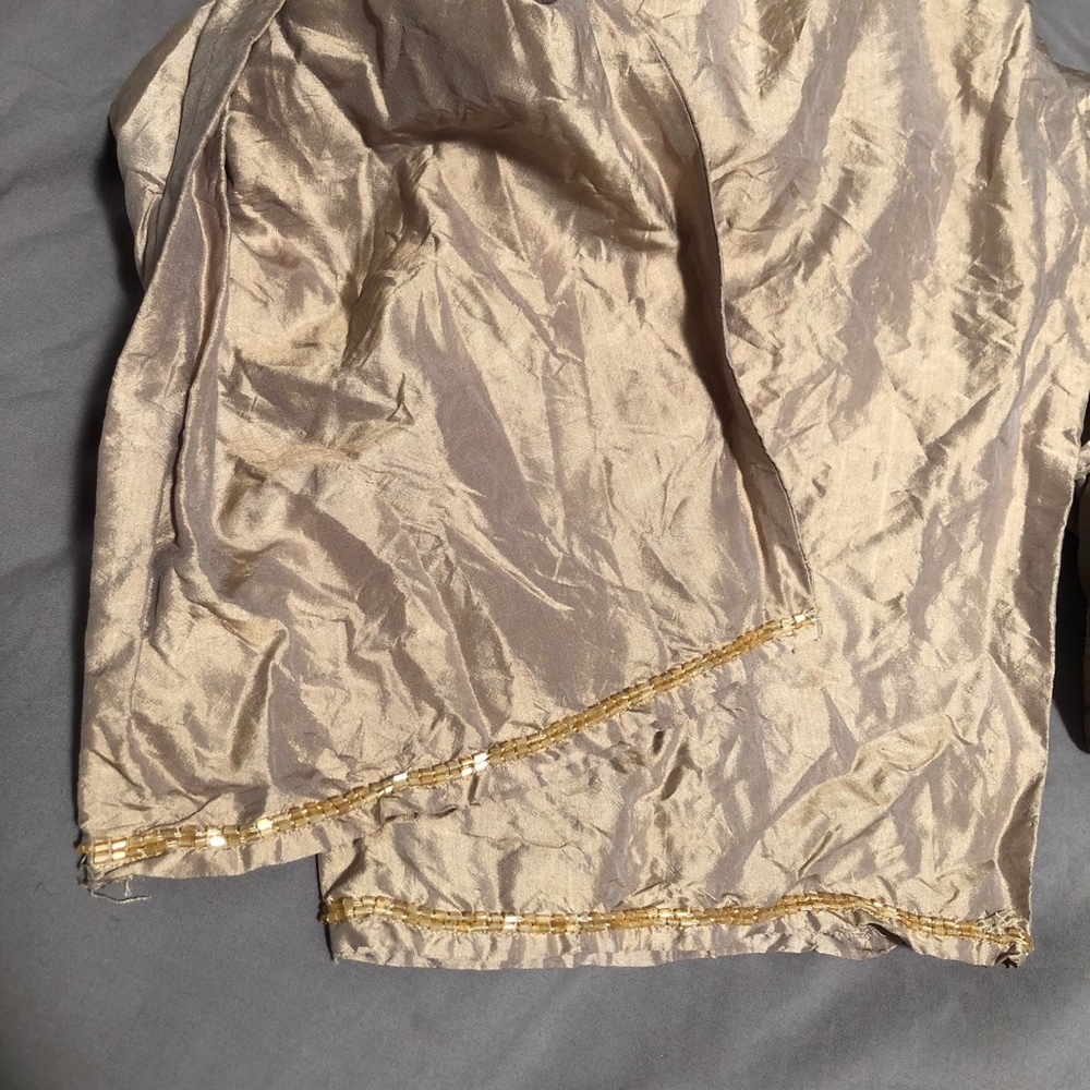 Base Sequined Beige Silk Drawstring Pants Sz S New - image 7